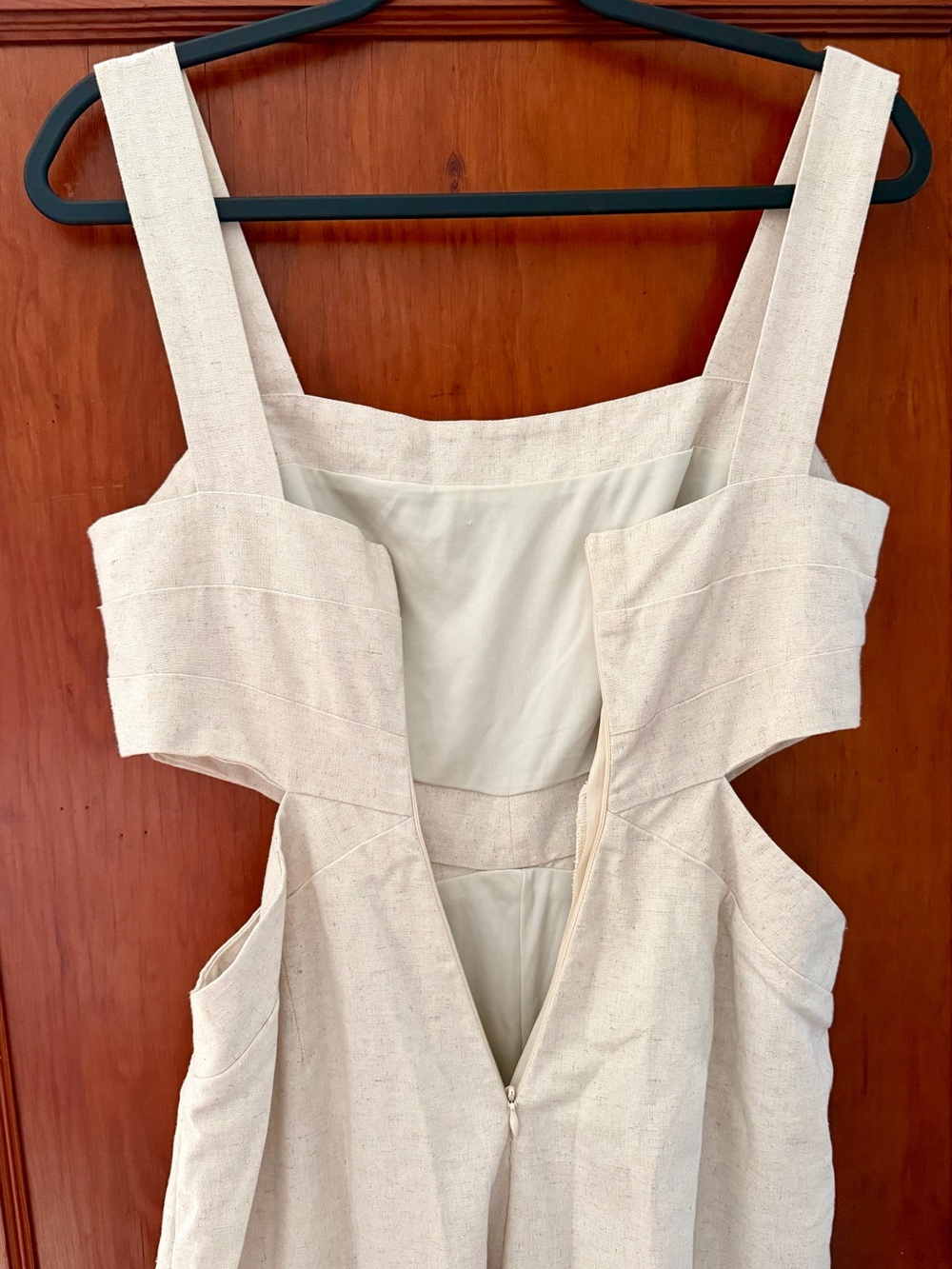 Altar'd State Cream One-Shoulder Cutout Linen-Blend Dress - Picture 6 of 6